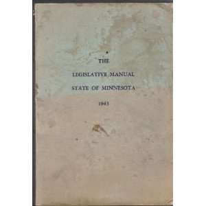  The Legislative Manual State of Minnesota 1943 not noted Books