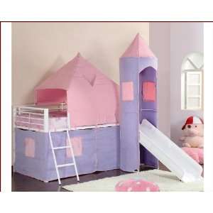   Twin Loft Bed in Pink and Purple Bunks CO460279