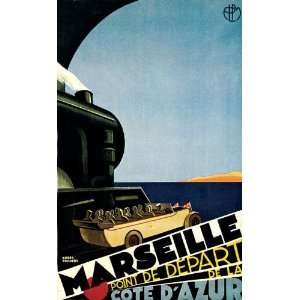 Marseille Cote Dazur Train Travel France French 10 X 16 Image Size 