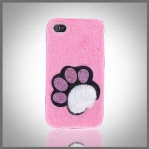  Pink Plush Fur Furry Paw Prints Zany Hybrid case cover 