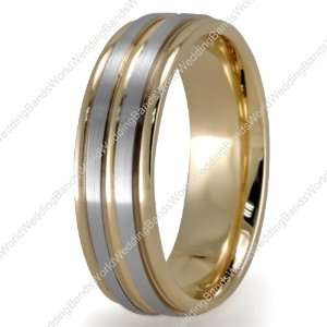  Two Tone Wedding Bands in 14K Gold 6.00mm Jewelry