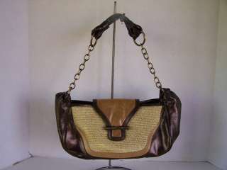 Elaine Turner hobo demi chain leather brown purse  