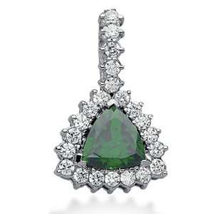  3.1 Ct Diamond Emerald Pendant Triangle Cut Prong Fashion 