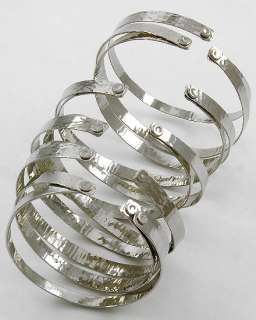 Beautiful Wide Cuff Silver Tone Bracelet  