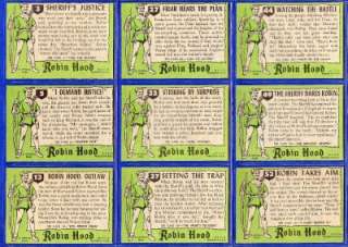 1957 Topps Robin Hood Cards 12 Different High Grade  