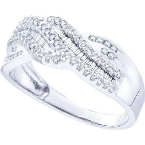  14k White Gold 0.45 Dwt Diamond Fashion Band Ring 