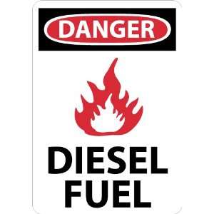 D644PB   Danger, Diesel Fuel, 14 X 10, Pressure Sensitive Vinyl 