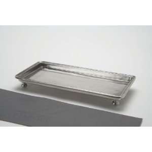   Pewter Footed Rectangle Service Tray, Sm. Patio, Lawn & Garden