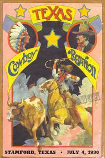 Stamford Cowboy Reunion 1930 Vintage Rodeo Posters  