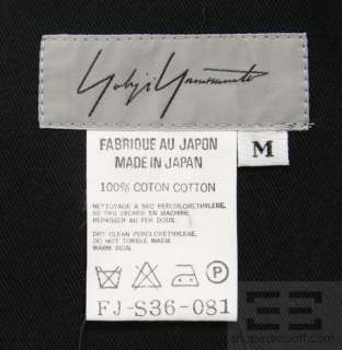 Yohji Yamamoto Black Cotton Gathered Detail Maxi Skirt Size M  