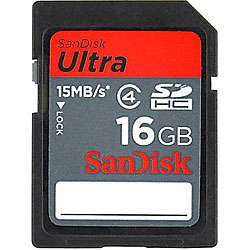 SanDisk 16GB Ultra Secure Digital SDHC Memory Card  