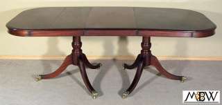   English 7Ft MAHOGANY Pedestal DINING TABLE w/ Leaf c1949 j85c