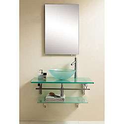 DreamLine 35 inch Modern Wall mounted Frosted Glass Vanity Set 