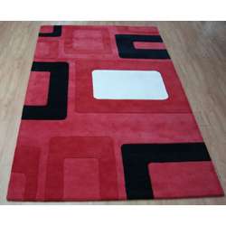 Hand tufted Metro Classic Red Wool Rug (5 x 8)  Overstock