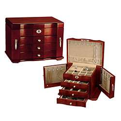 Wooden Jewelry Box with Lock and Key  