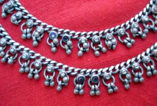 ETHNIC TRIBAL OLD SILVER ANKLET ANKLE CHAIN RAJASTHAN  