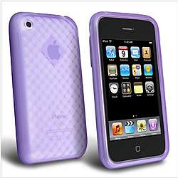 Patterned Clear Purple Rubber Case for Apple iPhone  Overstock