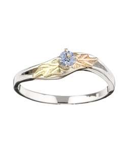 Gold and Sterling Silver March Birthstone Ring  Overstock