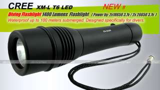 1400 Lumens CREE XM L T6 LED Diving Flashlight Torch  