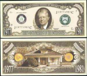 Lot of 10 Jimmy Carter 39th President Bills  