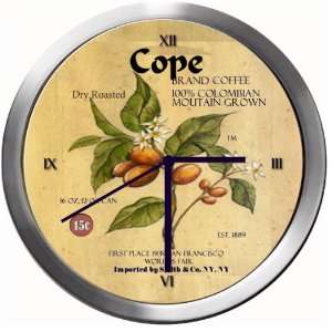  COPE 14 Inch Coffee Metal Clock Quartz Movement Kitchen 