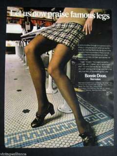 1969 Vintage Bonnie Doon Nylons Pantyhose Legs 60s Ad  
