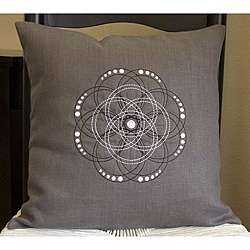Pure Fiber Embroidered Swirl Flower Pillow  