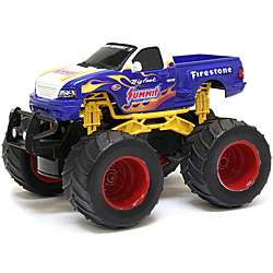 Remote Control 1:24 Scale FF Yellow/Blue Big Foot Monster Truck 