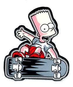 Bart Simpson Skateboarding Ski Surf ATV Car Sticker N16  