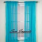 turquoise 4 pcs sheer voile window panel solid brand new