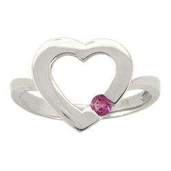 10k Gold Rhodolite June Birthstone Heart Ring  
