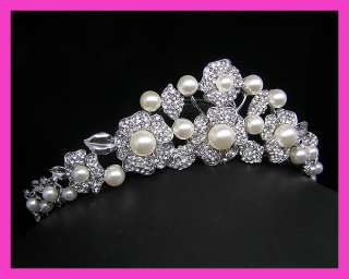 Wedding/Bridal crystal veil tiara crown headband CR209  