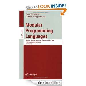 Modular Programming Languages 7th Joint Modular Languages Conference 