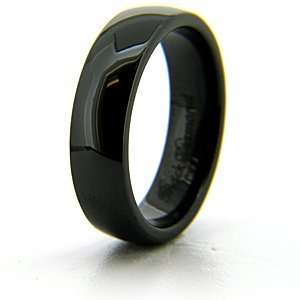  6mm Domed Black Ceramic Ring Jewelry