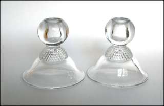 Duncan Miller Glass Teardrop Crystal Deco Candlesticks  