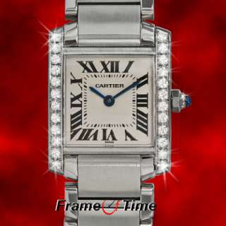 Cartier Ladies Tank Francaise Diamond Stainless Steel Dress Watch 