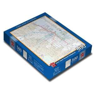  Chicago Bus & Rail Map Puzzle Toys & Games