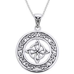 Sterling Silver Celtic Good Luck Knot Necklace  