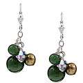 Charming Life Sterling Silver Green Jade and Pearl Earrings (6 mm)