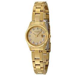 Wittnauer Womens Premium Gold Plated Diamond Watch  Overstock
