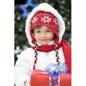  Cute Girl Christmas Portrait   Peel and Stick Wall Decal 