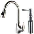 Kraus Stainless Steel Pull out Kitchen Faucet and Soap Dispenser MSRP 
