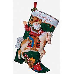Cowboy Santa Stocking Felt Applique Kit  