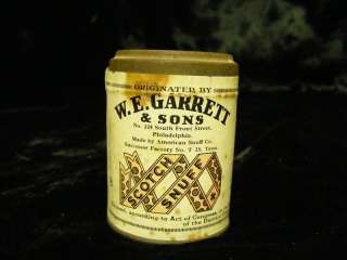   Scotch Snuff Tobacco Can Container w Original Lid Paper Label  