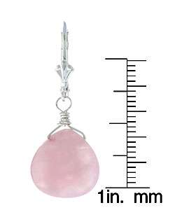   Life Pink Rose Quartz Gemstone Briolette Earrings  