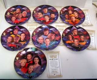 Star Trek 30 Years Ceramic Plate Set of 7 w RARE Engine  
