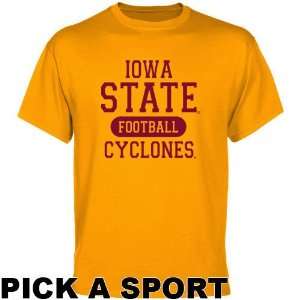  Iowa State Cyclones Custom Sport T shirt   Gold: Sports 