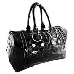 Faux Leather Zipper Detail Shoulder Bag  