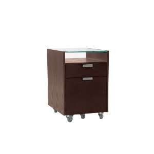   Drawer Mobile Lateral Wood File Cabinet in Ash Veneer Office