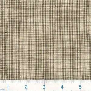  62 Wide Wash and Wear Shirting Plaid Taupe/Navy Fabric 
